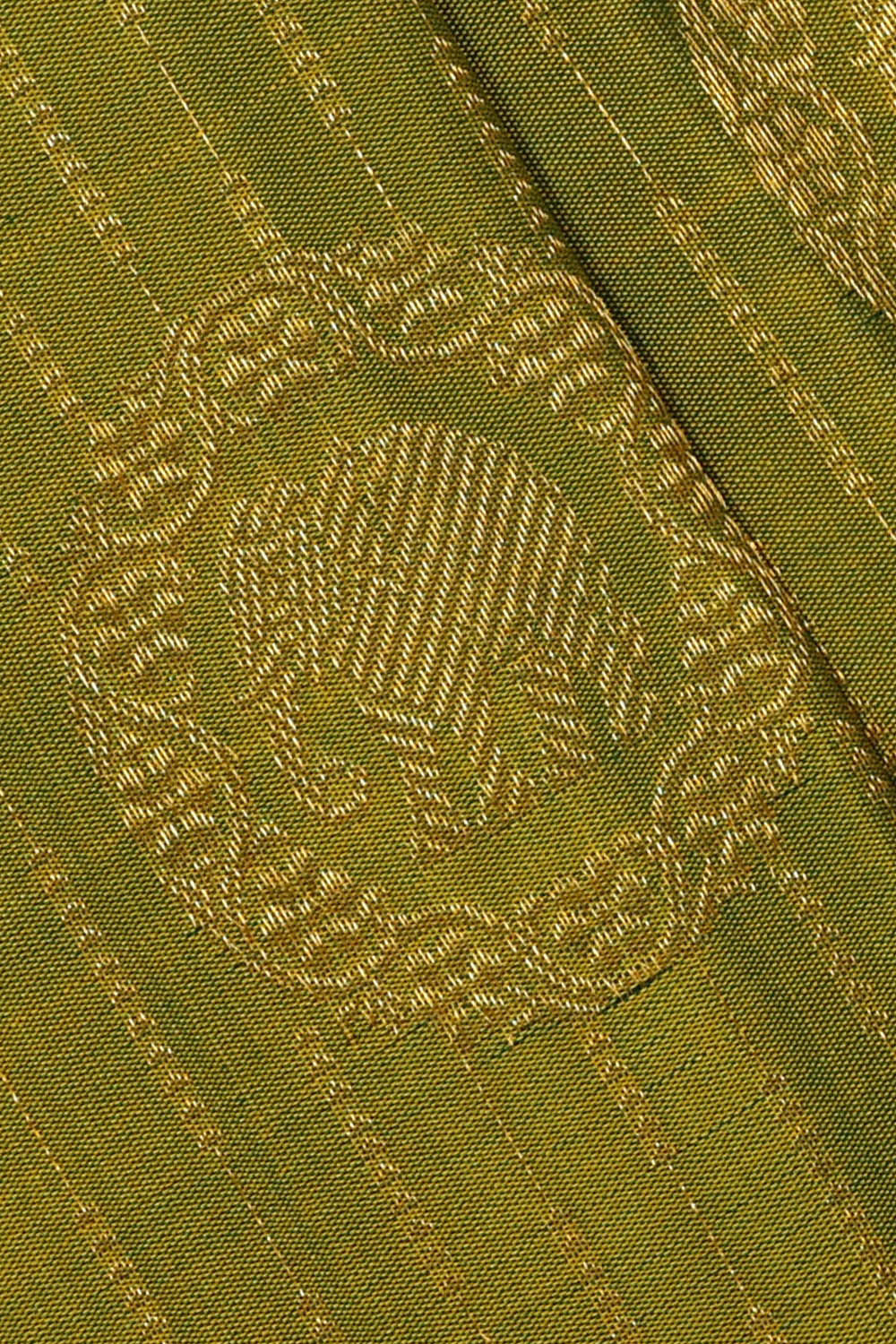 Kanchipattu Mehndi Green Brocade Saree