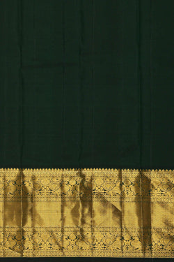 Image of Kanchipattu Mehndi Green Brocade Saree