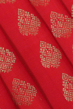 Image of Kanchipattu Light Red Brocade Saree