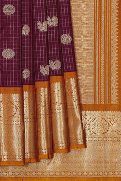 Image of Kanchipattu Dark Magenta Brocade Saree