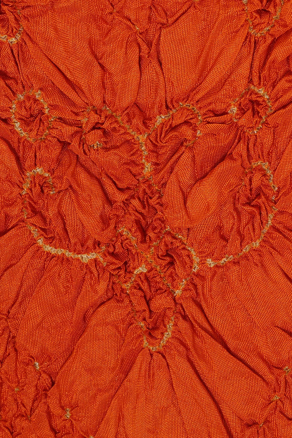 Image of Kanchipattu Bandhani Orange Saree