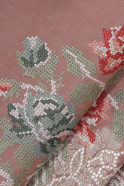 Image of Kanchipattu Light Onion Pink Brocade Saree