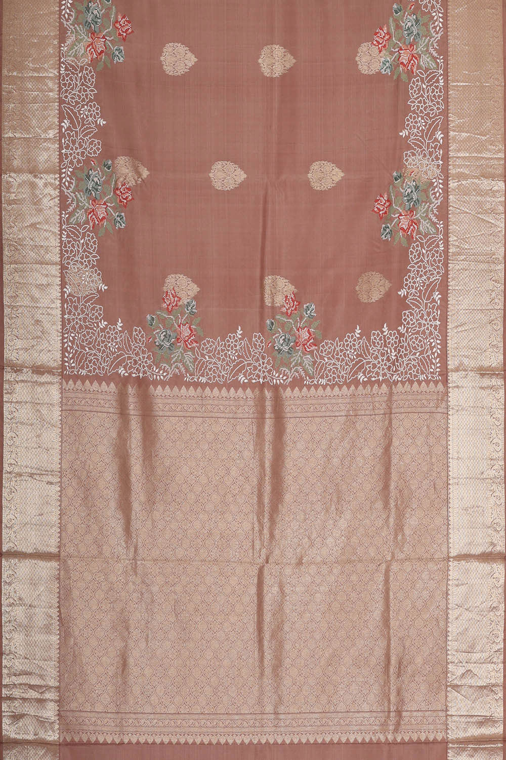 Kanchipattu Light Onion Pink Brocade Saree