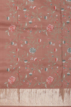 Image of Kanchipattu Light Onion Pink Brocade Saree