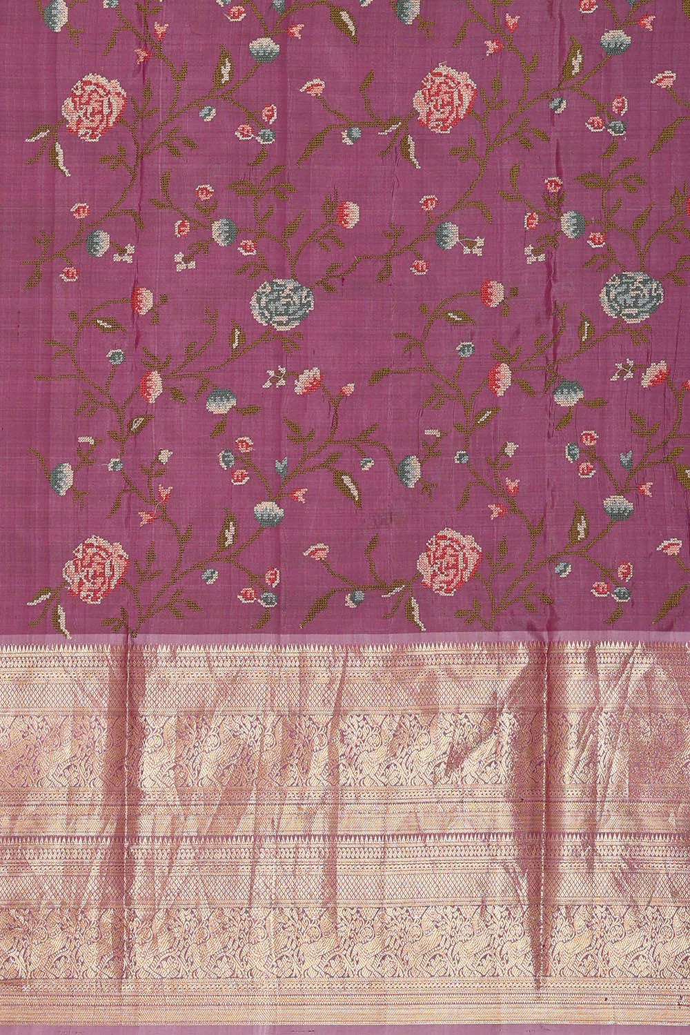 Kanchi Kora Deep Wine Brocade Saree