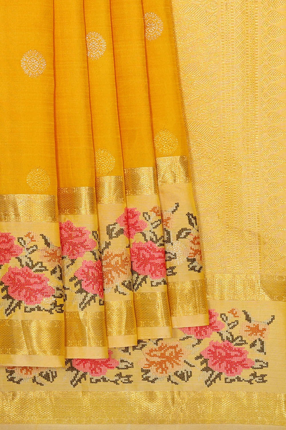 Kanchipattu Haldi Yellow Brocade Saree