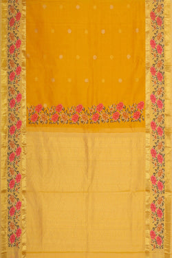 Image of Kanchipattu Haldi Yellow Brocade Saree