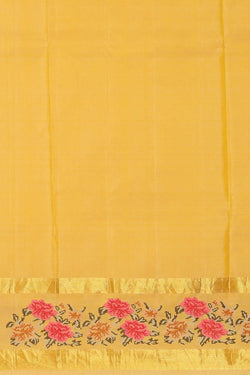 Image of Kanchipattu Haldi Yellow Brocade Saree