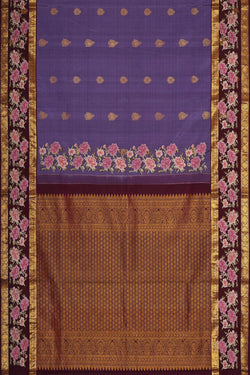 Image of Kanchipattu Dark Lavender Brocade Saree