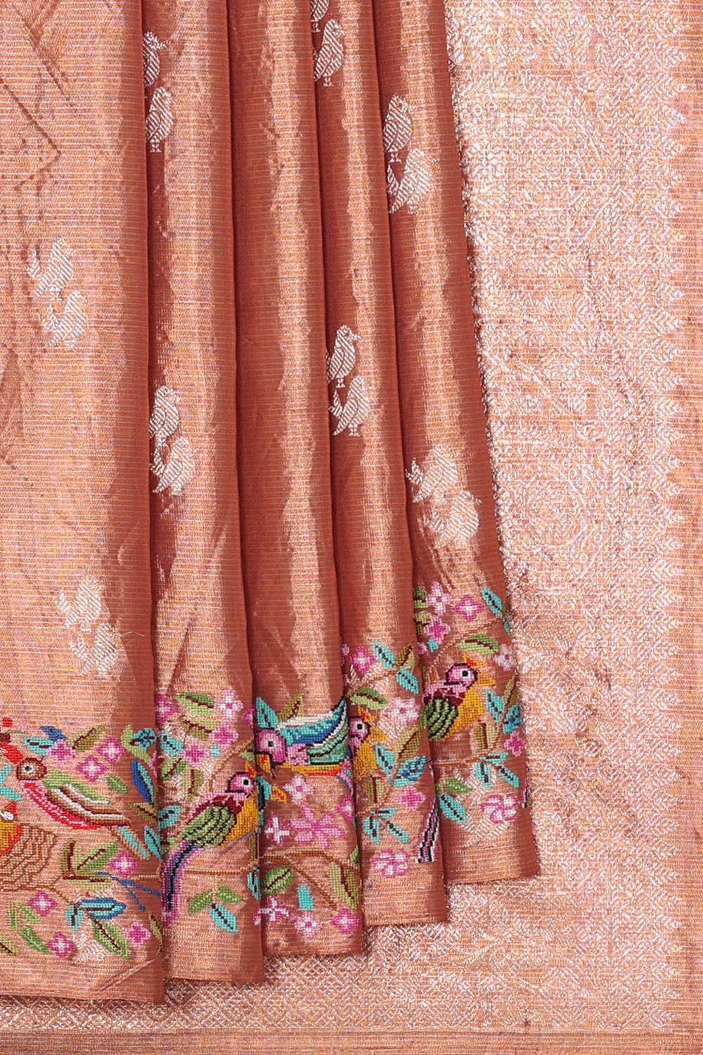 Image of Kanchi Tissue Light Brown Saree