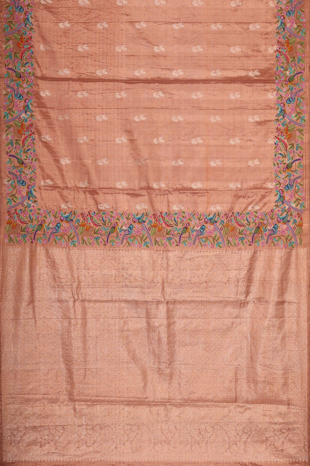 Kanchi Tissue Light Brown Saree