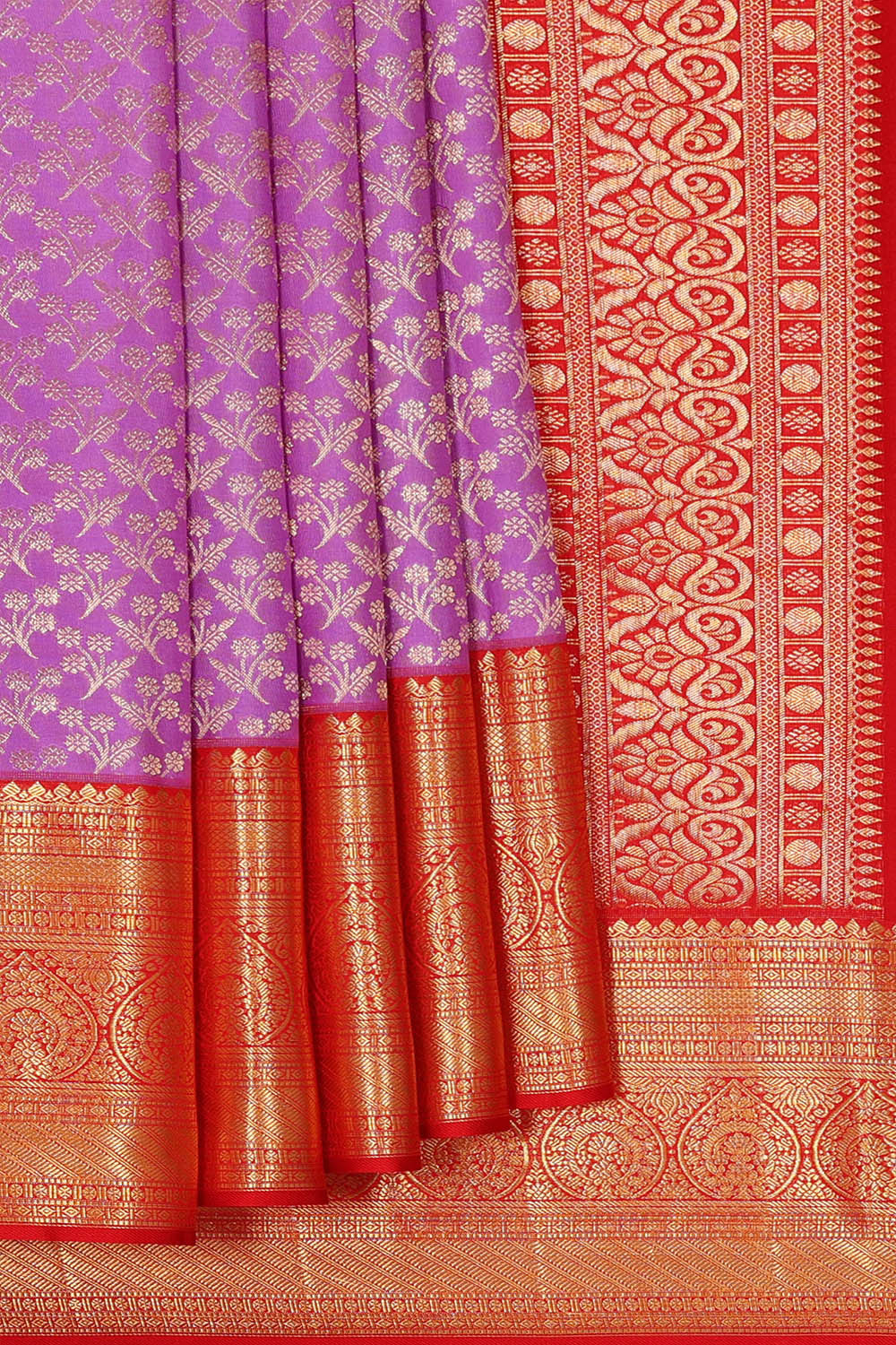 Kanchipattu Lavender Pink Brocade Saree