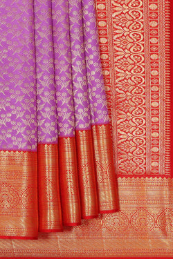 Image of Kanchipattu Lavender Pink Brocade Saree