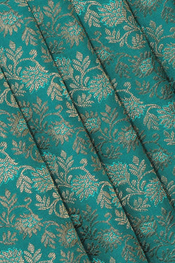 Image of Kanchipattu Deep Sea Green Brocade Saree