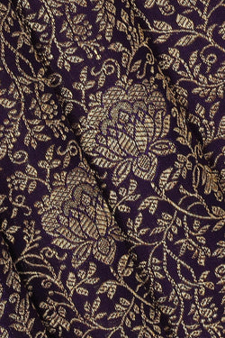 Image of Kanchipattu Dark Violet Brocade Saree