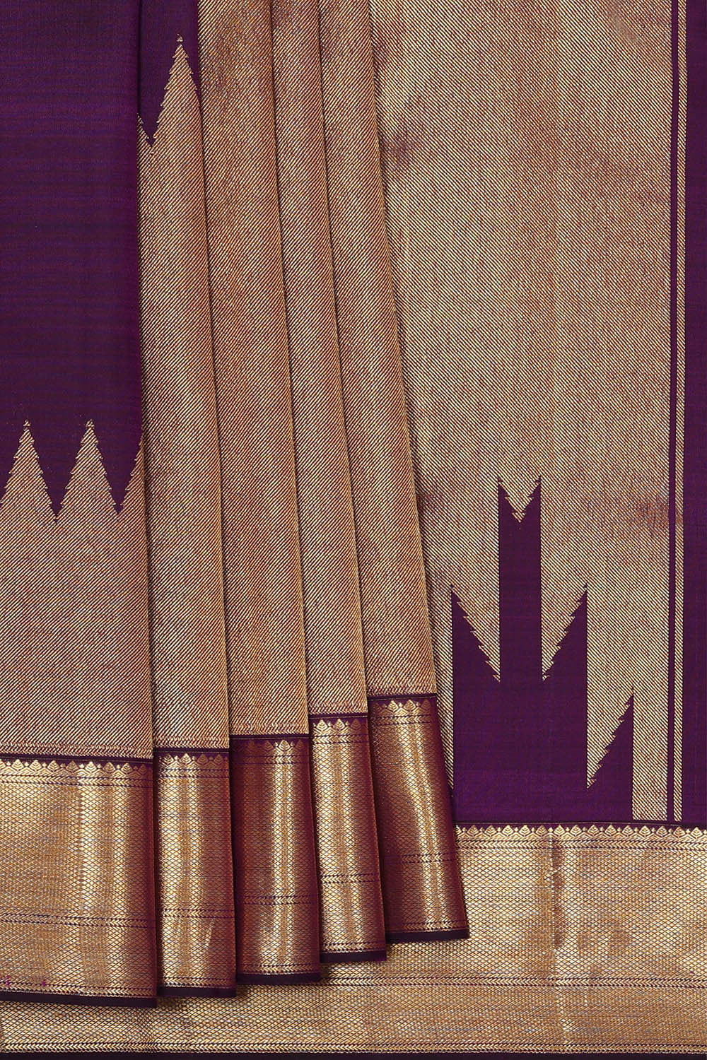 Kanchipattu Violet Brocade Saree