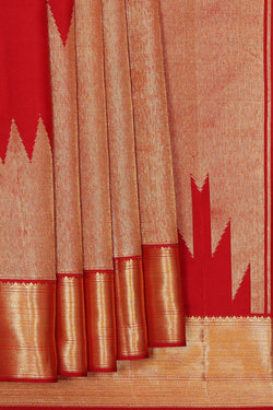 Image of Kanchipattu Red Brocade Saree