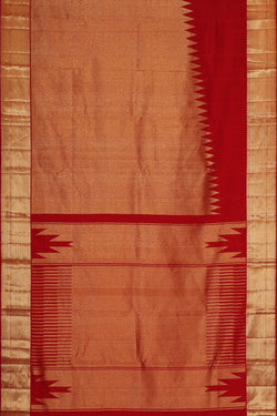 Image of Kanchipattu Red Brocade Saree