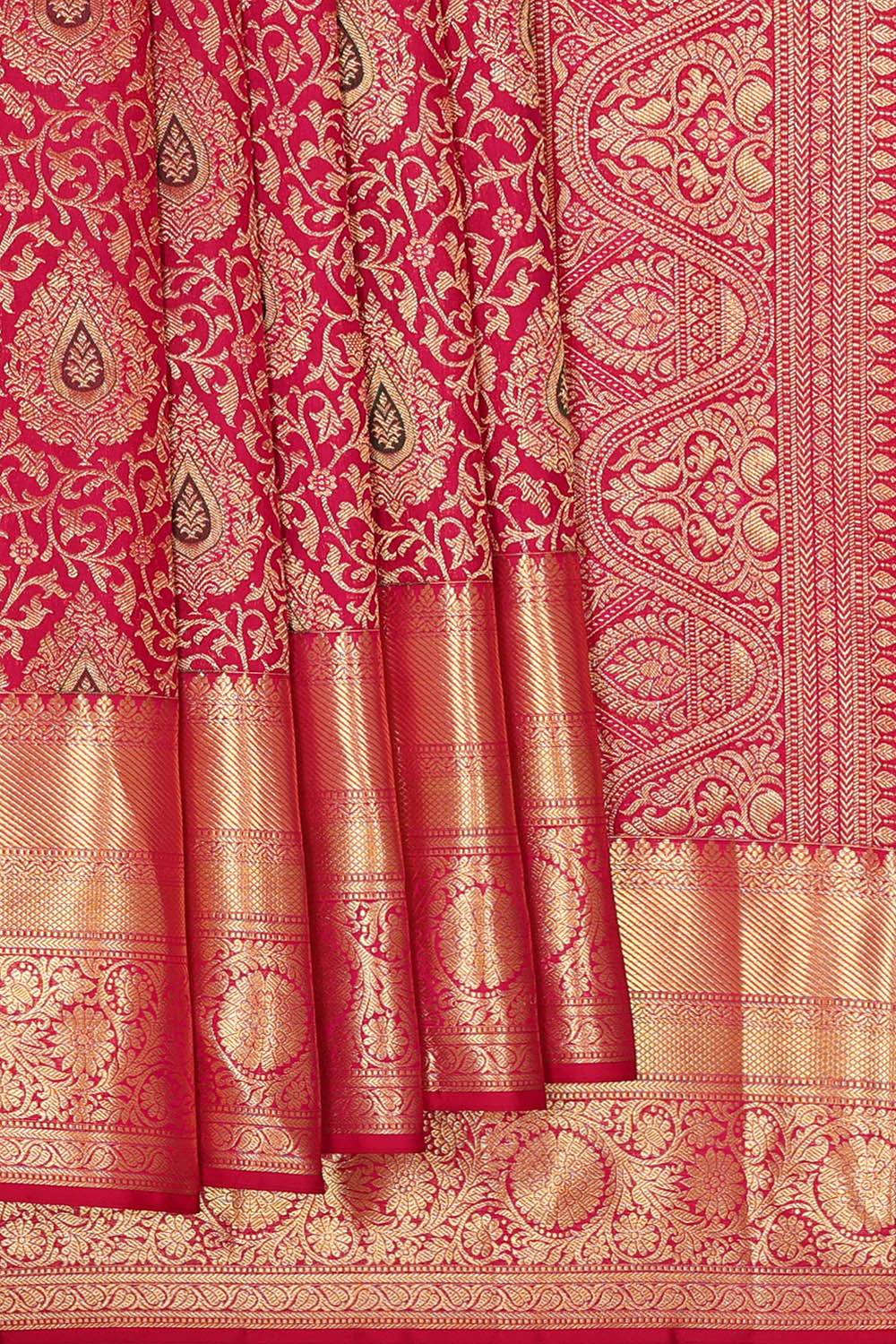 Image of Kanchipattu Rani Pink Brocade Saree