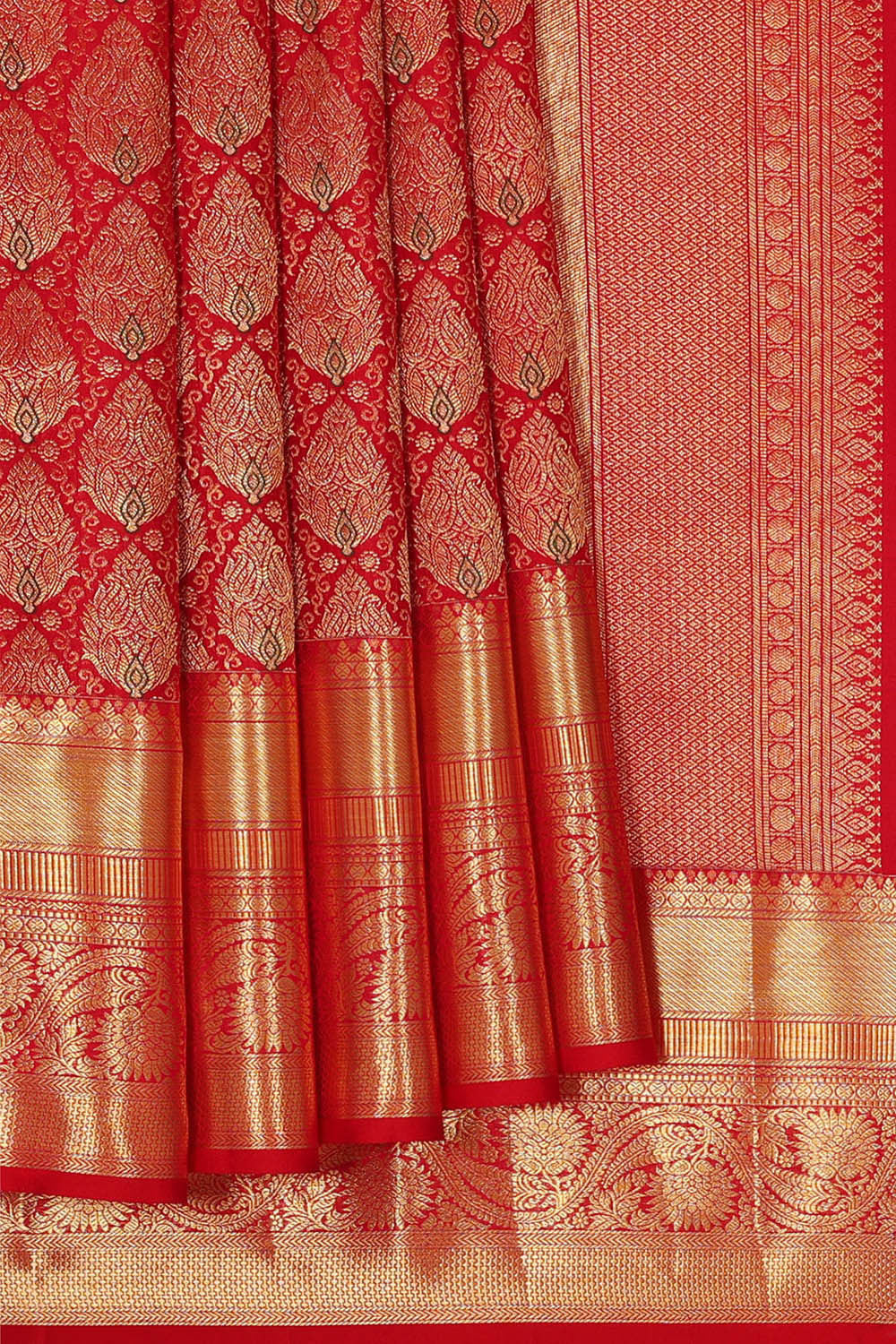 Kanchipattu Red Brocade Saree