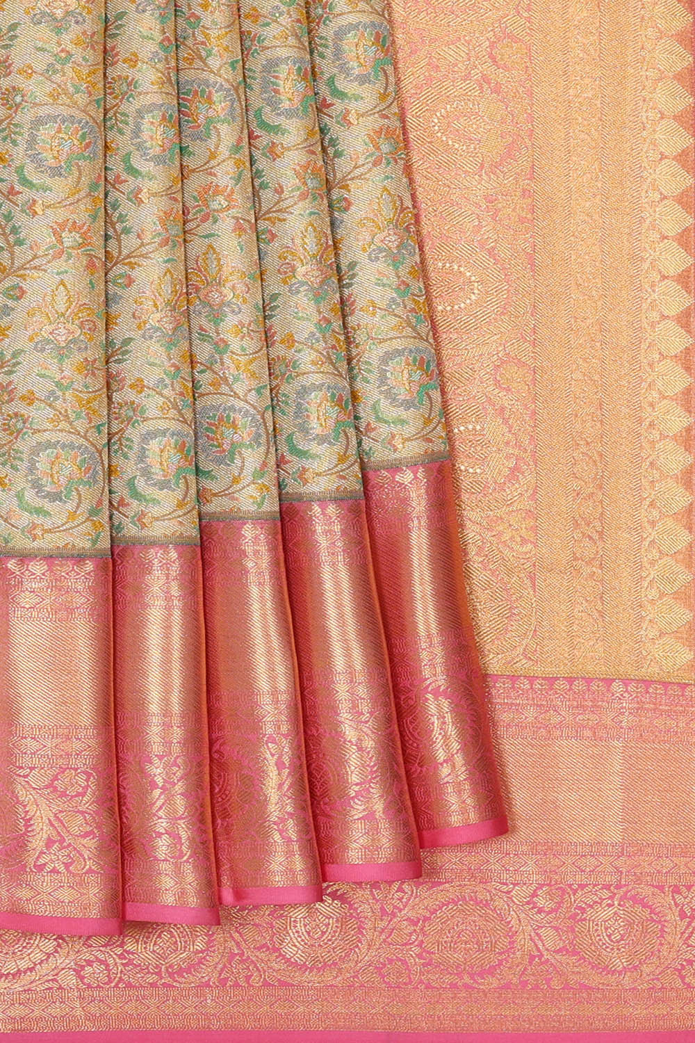 Kanchipattu Gold Tissue Brocade Saree