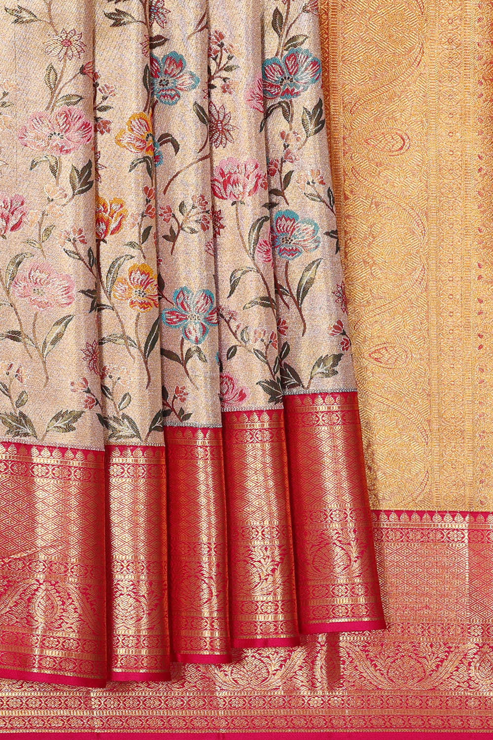 Kanchipattu Gold Tissue Brocade Saree