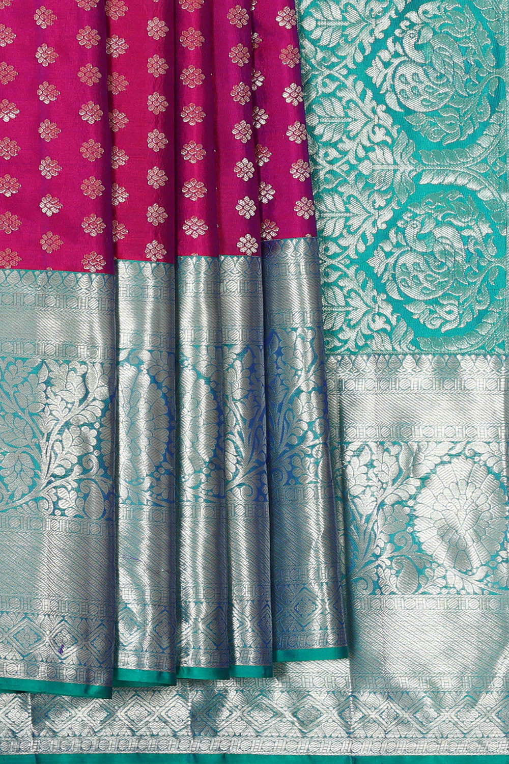 Kanchipattu Magenta Red Brocade Saree