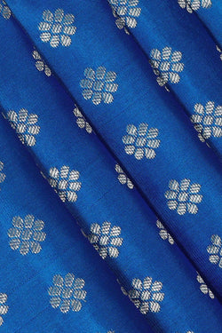 Image of Kanchipattu Ocean Blue Brocade Saree