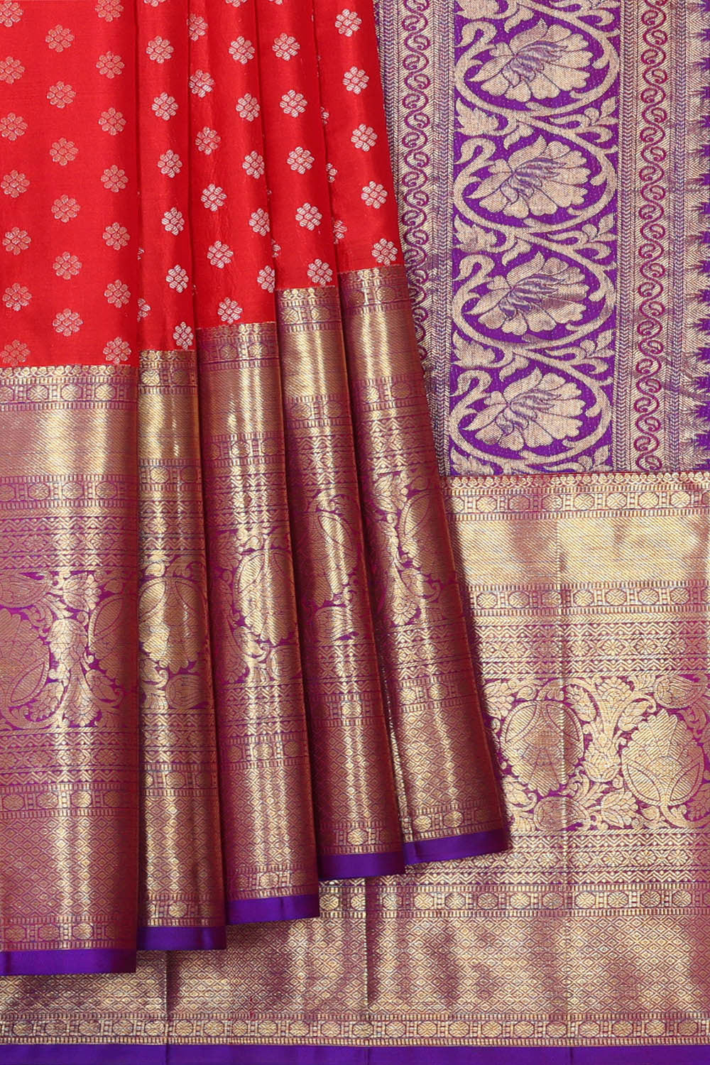 Kanchipattu Red Brocade Saree