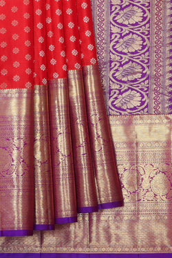 Image of Kanchipattu Red Brocade Saree