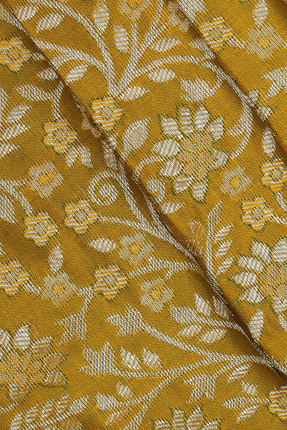 Kanchipattu Mehndi Green Brocade Saree