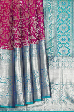 Image of Kanchipattu Magenta Brocade Saree