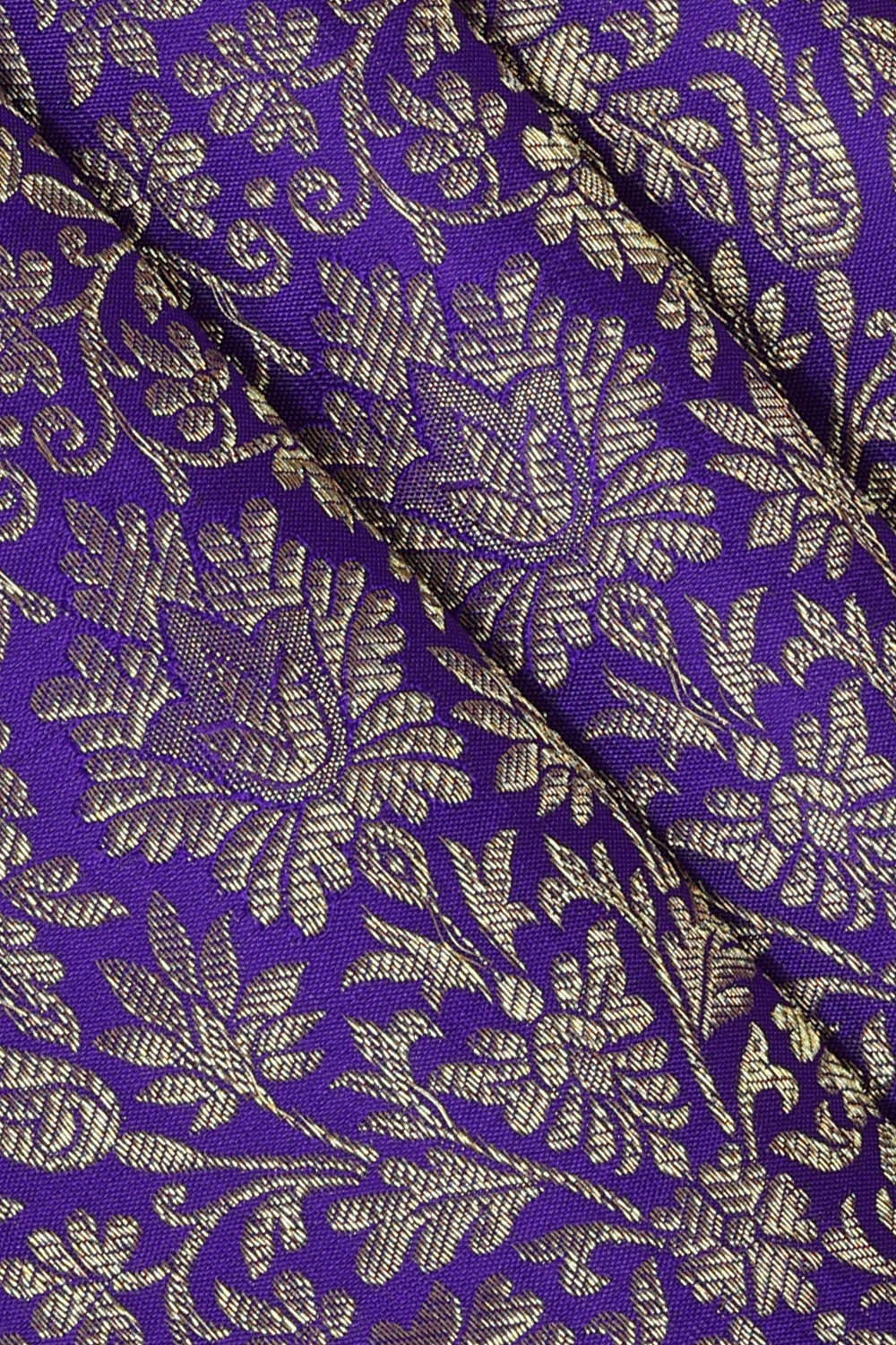 Kanchipattu Purple Blue Brocade Saree