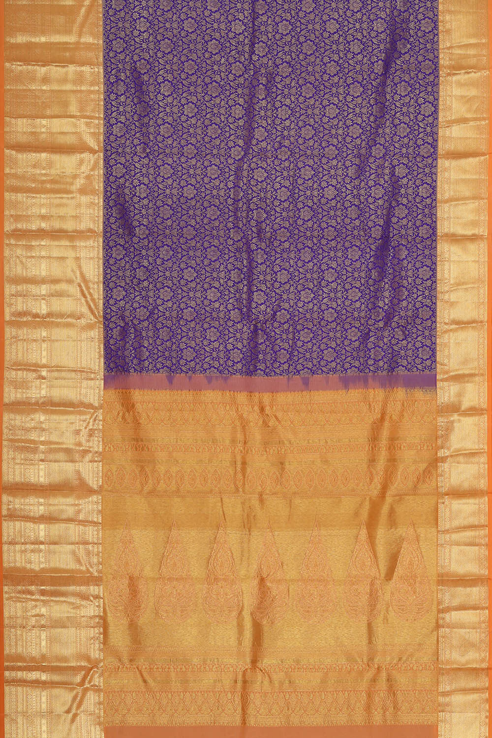 Kanchipattu Purple Blue Brocade Saree