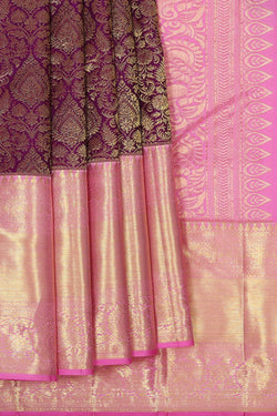 Image of Kanchipattu Dark Magenta Brocade Saree