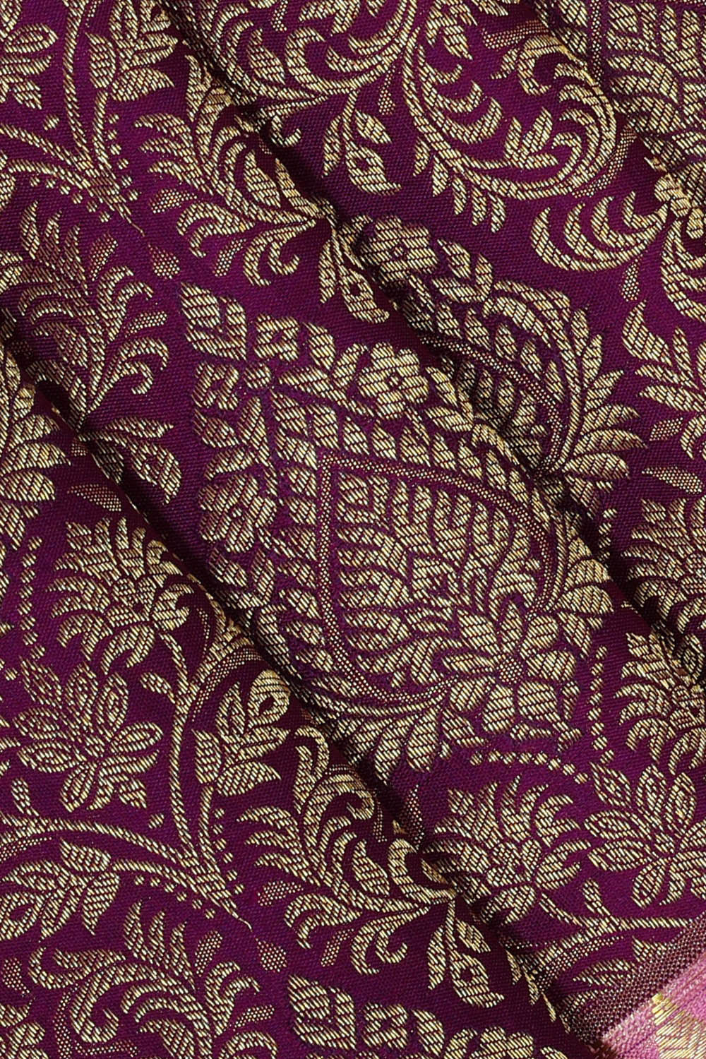 Kanchipattu Dark Magenta Brocade Saree