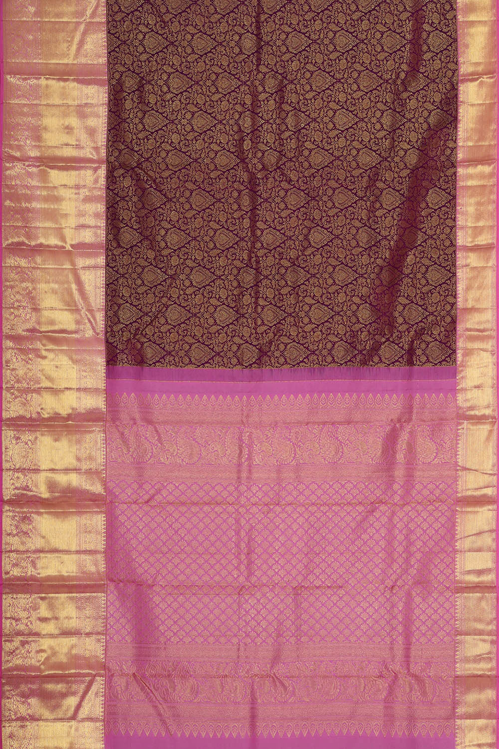 Kanchipattu Dark Magenta Brocade Saree