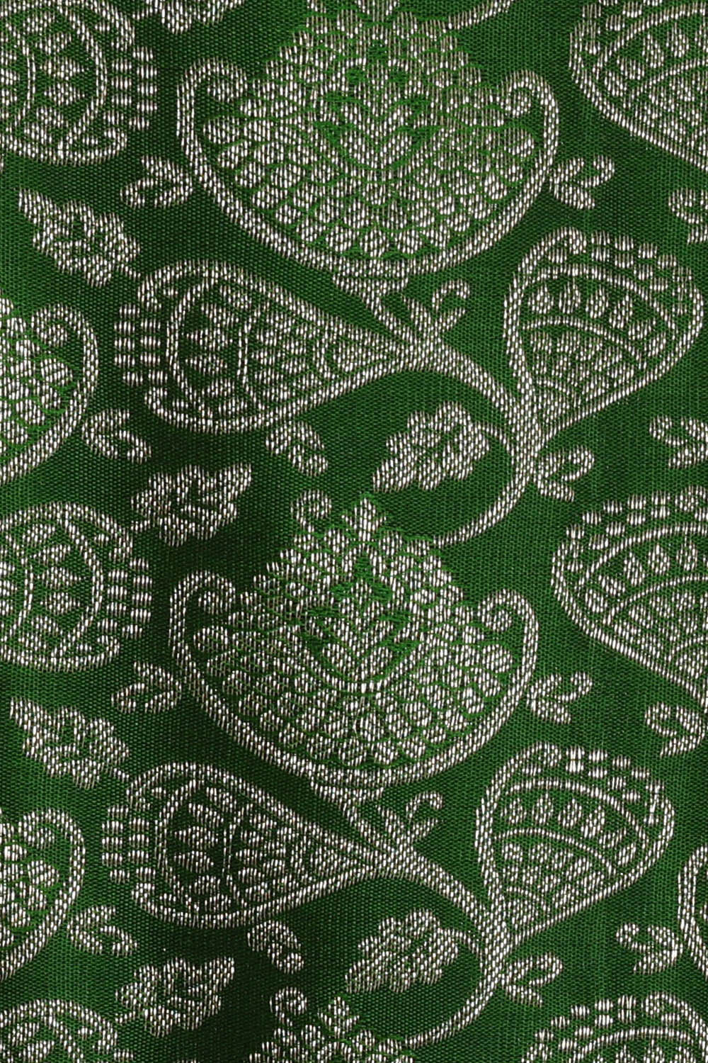 Kanchipattu Leaf Green Brocade Saree