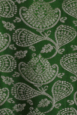 Image of Kanchipattu Leaf Green Brocade Saree