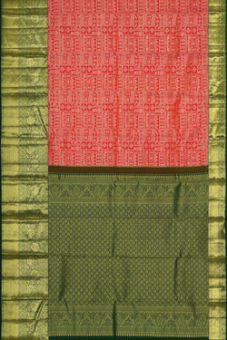 Image of Kanchipattu Peach Brocade Saree