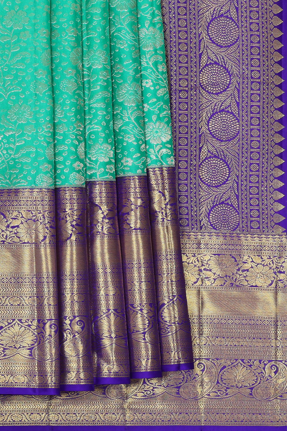 Kanchipattu Deep Sea Green Brocade Saree