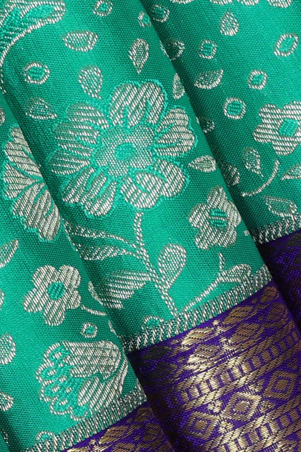 Kanchipattu Deep Sea Green Brocade Saree