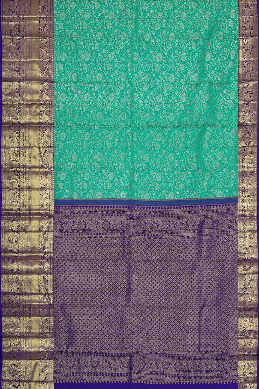 Kanchipattu Deep Sea Green Brocade Saree