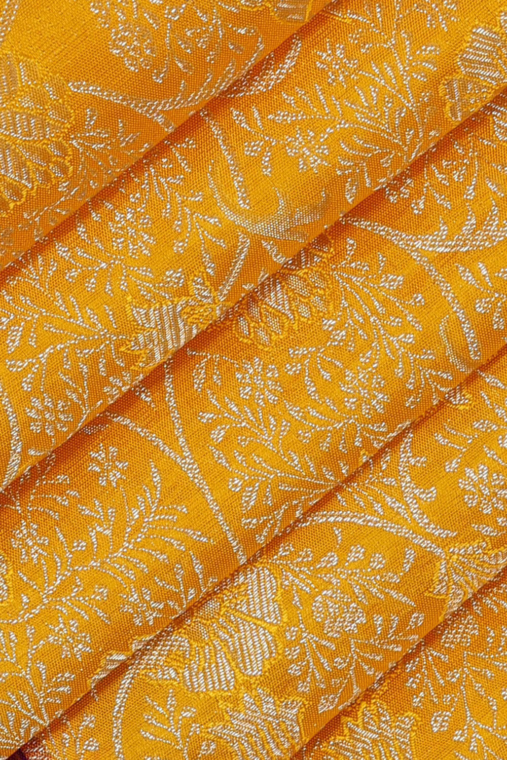 Kanchipattu Mustard Yellow Brocade Saree