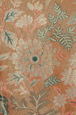 Image of Kanchipattu Peach Tissue Brocade Saree