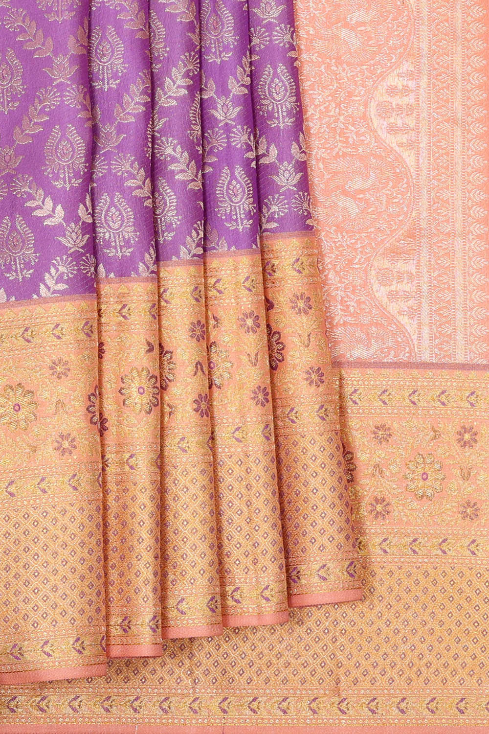 Image of Kanchipattu Lavender Brocade Saree