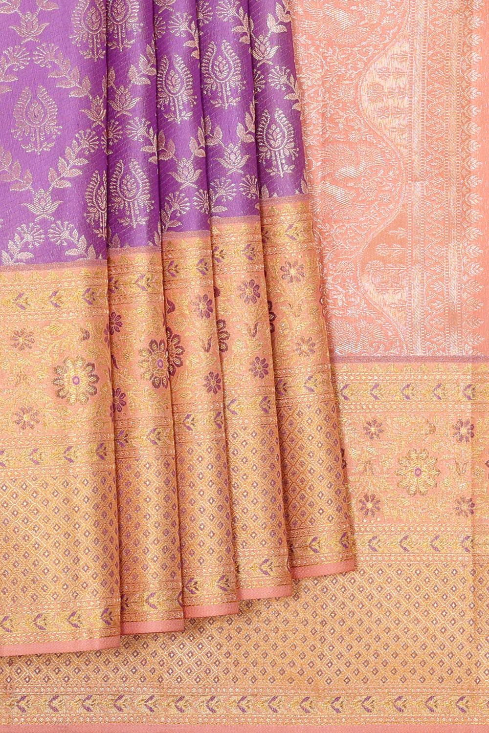 Image of Kanchipattu Lavender Brocade Saree
