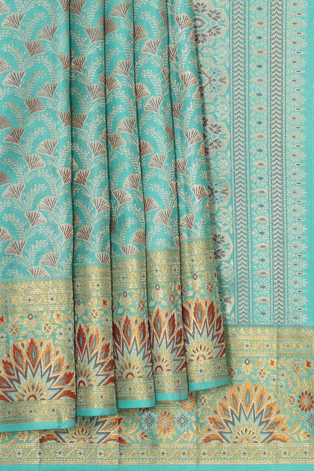 Image of Kanchipattu Light Blue Brocade Saree
