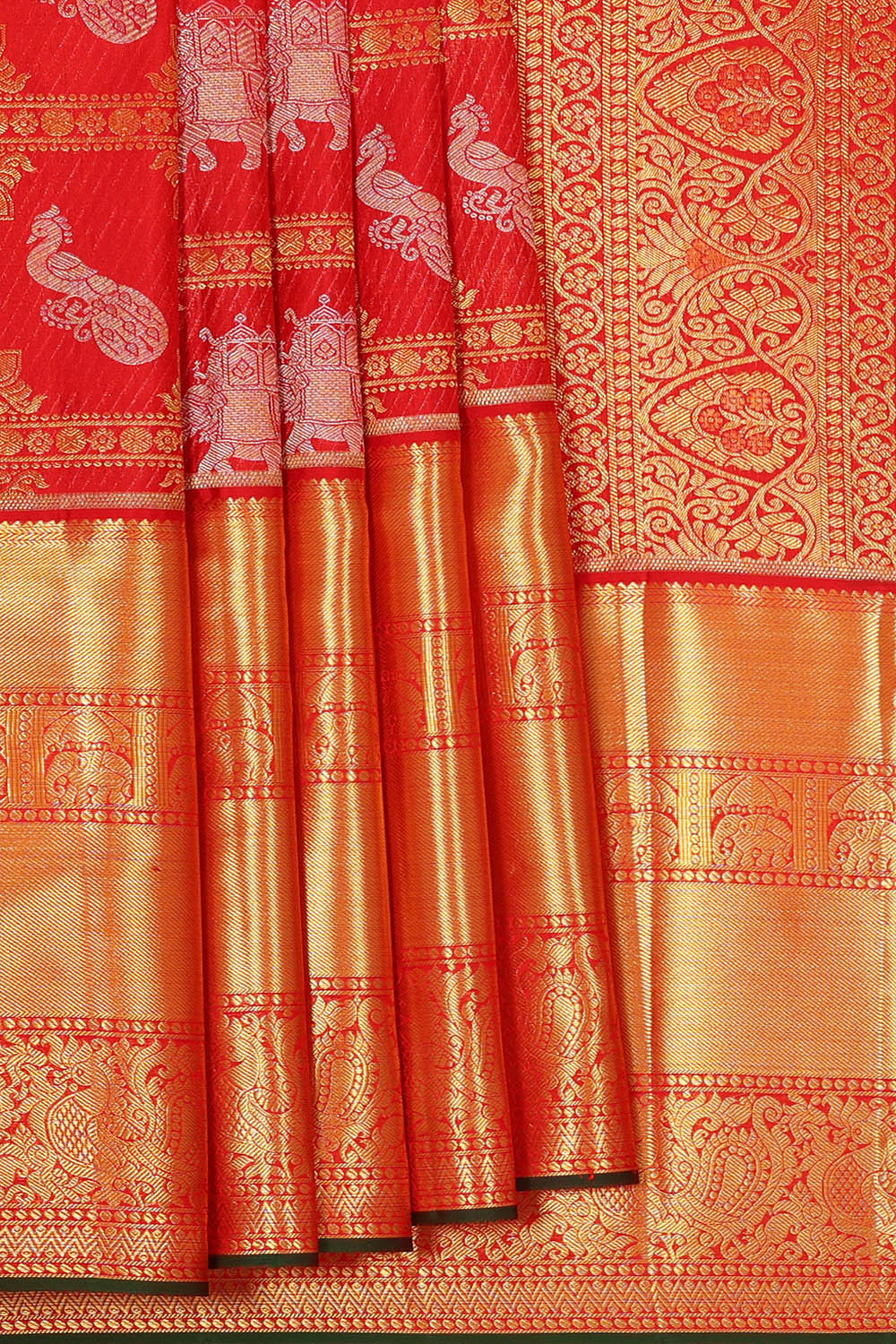 Kanchipattu Red Brocade Saree