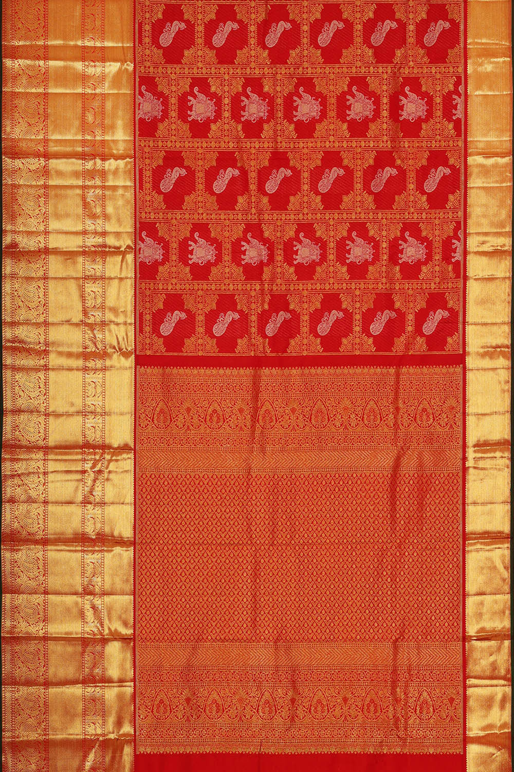 Kanchipattu Red Brocade Saree